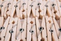 Set of clothespins isolated on white background