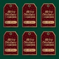 Set of clothing tags, labels for special prices on Christmas sale. Vector calligraphy
