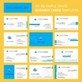 Set of 12 Cloud circuit Creative Busienss Card Template. Editable Creative logo and Visiting card background