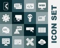 Set Cloud computing lock, Color palette guide, UI UX design, Front end development, Monitor and mobile, Website Royalty Free Stock Photo