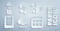 Set Cloud computing lock, Filter setting, Server, Data report, Browser files, hacking and technology data transfer icon Royalty Free Stock Photo