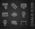 Set Cloud computing lock, Website statistic, Bezier curve, UI or UX design, Front end development, and Keyboard icon Royalty Free Stock Photo