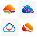 Set of Cloud Deal logo vector template, Creative Deal logo design concepts Royalty Free Stock Photo