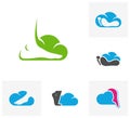 Set of Cloud Foot logo vector template, Creative of Foot logo design concepts Royalty Free Stock Photo