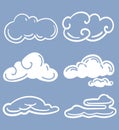 Set of cloud hand draw vector illustration Royalty Free Stock Photo