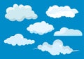 Set of Cloud Icon Illustration on a Blue Background For Wallpaper or Additional to Your Design Royalty Free Stock Photo