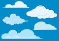 Set of Cloud Icon Illustration on a Blue Background For Wallpaper or Additional to Your Design Royalty Free Stock Photo