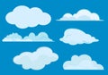 Set of Cloud Icon Illustration on a Blue Background For Wallpaper or Additional to Your Design Royalty Free Stock Photo