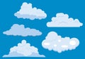 Set of Cloud Icon Illustration on a Blue Background For Wallpaper or Additional to Your Design Royalty Free Stock Photo