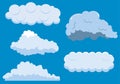 Set of Cloud Icon Illustration on a Blue Background For Wallpaper or Additional to Your Design Royalty Free Stock Photo