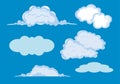 Set of Cloud Icon Illustration on a Blue Background For Wallpaper or Additional to Your Design Royalty Free Stock Photo