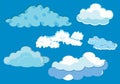 Set of Cloud Icon Illustration on a Blue Background For Wallpaper or Additional to Your Design Royalty Free Stock Photo