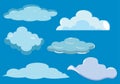 Set of Cloud Icon Illustration on a Blue Background For Wallpaper or Additional to Your Design Royalty Free Stock Photo
