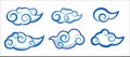 Set of cloud japan and china style vector Royalty Free Stock Photo