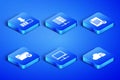 Set Cloud mail server, Loading, Computer network, Unknown directory, Server, Data, Web Hosting and document icon. Vector