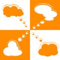 Set of Cloud Shape Speech Bubbles Royalty Free Stock Photo