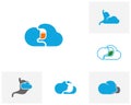 Set of Cloud Stomach logo vector template, Creative stomach logo design concepts Royalty Free Stock Photo