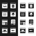 Set Cloud technology data transfer, Binary code, Browser files, Server, Data, Web Hosting, Debugging, Books about Royalty Free Stock Photo