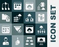 Set Cloud technology data transfer, Computer network, Server, Data, Web Hosting, Failed access cloud storage, Network Royalty Free Stock Photo