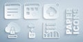 Set Cloud technology data transfer, computing lock, Server, Data, Web Hosting, Loading window and Browser icon. Vector Royalty Free Stock Photo