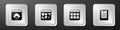 Set Cloud technology data transfer, Different files, Browser and Server, Data report icon. Silver square button. Vector Royalty Free Stock Photo