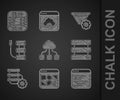 Set Cloud technology data transfer, Different files, Software, Server, Data, Web Hosting, and gear, Filter setting and Royalty Free Stock Photo