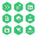 Set Cloud technology data transfer, Filter setting, Analyst engineer, File missing, document, Broken file and Data Royalty Free Stock Photo
