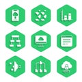 Set Cloud technology data transfer, Folder tree, computing lock, Browser window, Filter setting, Hierarchy organogram Royalty Free Stock Photo