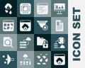 Set Cloud technology data transfer, Network cloud connection, File document, Software, Failed access storage, Different Royalty Free Stock Photo