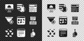 Set Cloud technology data transfer, Network cloud connection, Search engine, Data stream, Browser window, export, Filter Royalty Free Stock Photo