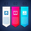 Set Cloud technology data transfer, Online play video and Graph chart infographic. Business infographic template. Vector Royalty Free Stock Photo