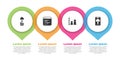 Set Cloud technology data transfer, Software, Data analysis and . Business infographic template. Vector