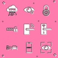 Set Cloud VPN interface, Invisible or hide, Safe combination lock wheel, Password protection, Digital door with wireless Royalty Free Stock Photo