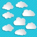 clouds on a blue striped background Royalty Free Stock Photo