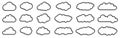 Set clouds icon line style, collection cloud signs - vector