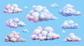 Set of clouds moderns. Realistic render objects for 3D