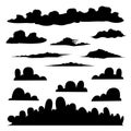 Set of Clouds Silhouette isolated on whitee background. Clouds Silhouette Illustration Shape Design. Vector Illustration. Elements Royalty Free Stock Photo