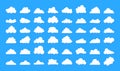 Set of Clouds silhouettes. Abstract white cloudy set. Vector stock illustration