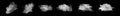 Set with different clouds of white smoke on black background Royalty Free Stock Photo