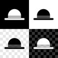 Set Clown hat icon isolated on black and white, transparent background. Bowler hat. Vector Royalty Free Stock Photo