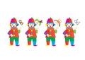 Set of clowns with masks. Jewish holiday purim Royalty Free Stock Photo