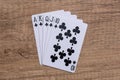 Set of Clubs suit playing cards Royalty Free Stock Photo