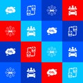 Set CO2 emissions in cloud, Data exchange with hhd, Car sharing and icon. Vector Royalty Free Stock Photo
