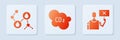 Set CO2 emissions in cloud, Molecule oil and Nature saving protest. White square button. Vector Royalty Free Stock Photo