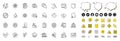 Set of Co2 gas, Waterproof and Website statistics line icons for web app. Pictogram icon Vector