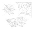 Set cobweb. Vector spider web. Design elements isolated on light background. Royalty Free Stock Photo