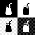 Set Cocktail and alcohol drink icon isolated on black and white, transparent background. Vector Royalty Free Stock Photo