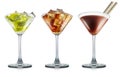 Set of cocktail isolated on white background Royalty Free Stock Photo