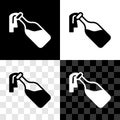 Set Cocktail molotov icon isolated on black and white, transparent background. Vector