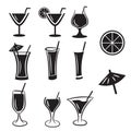 Set of Cocktail vector icons